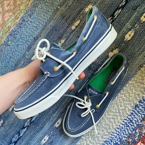 Sperry’s Top Sider Beachy Denim Boat Shoe Flats / Slides
